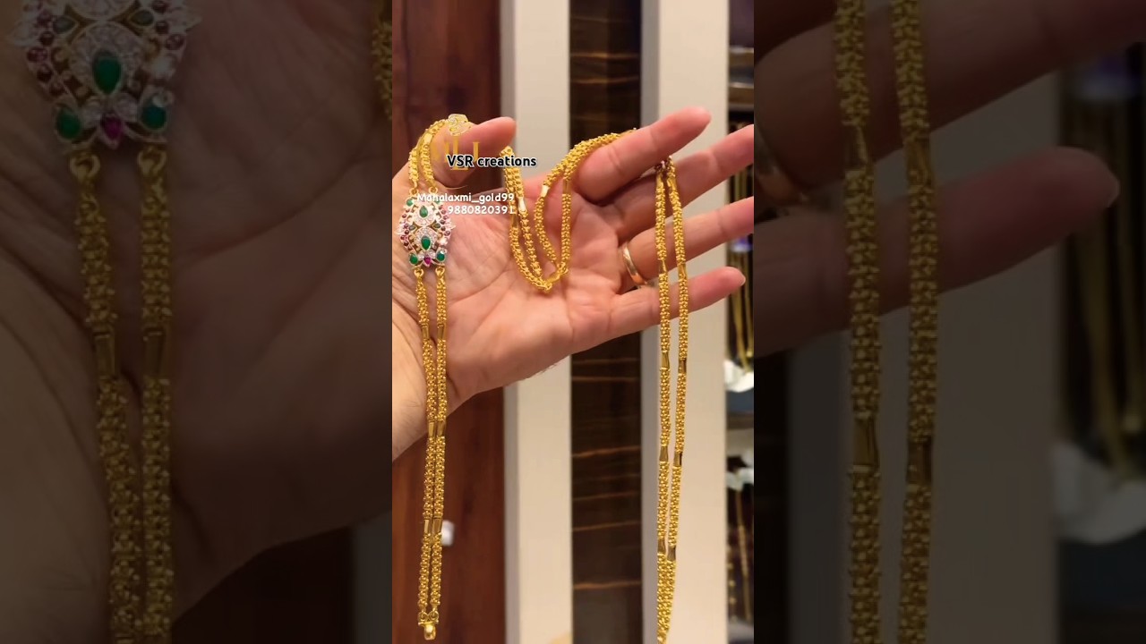 ❤️ Traditional wear 2 layer gold mope mangalsutra chain design 