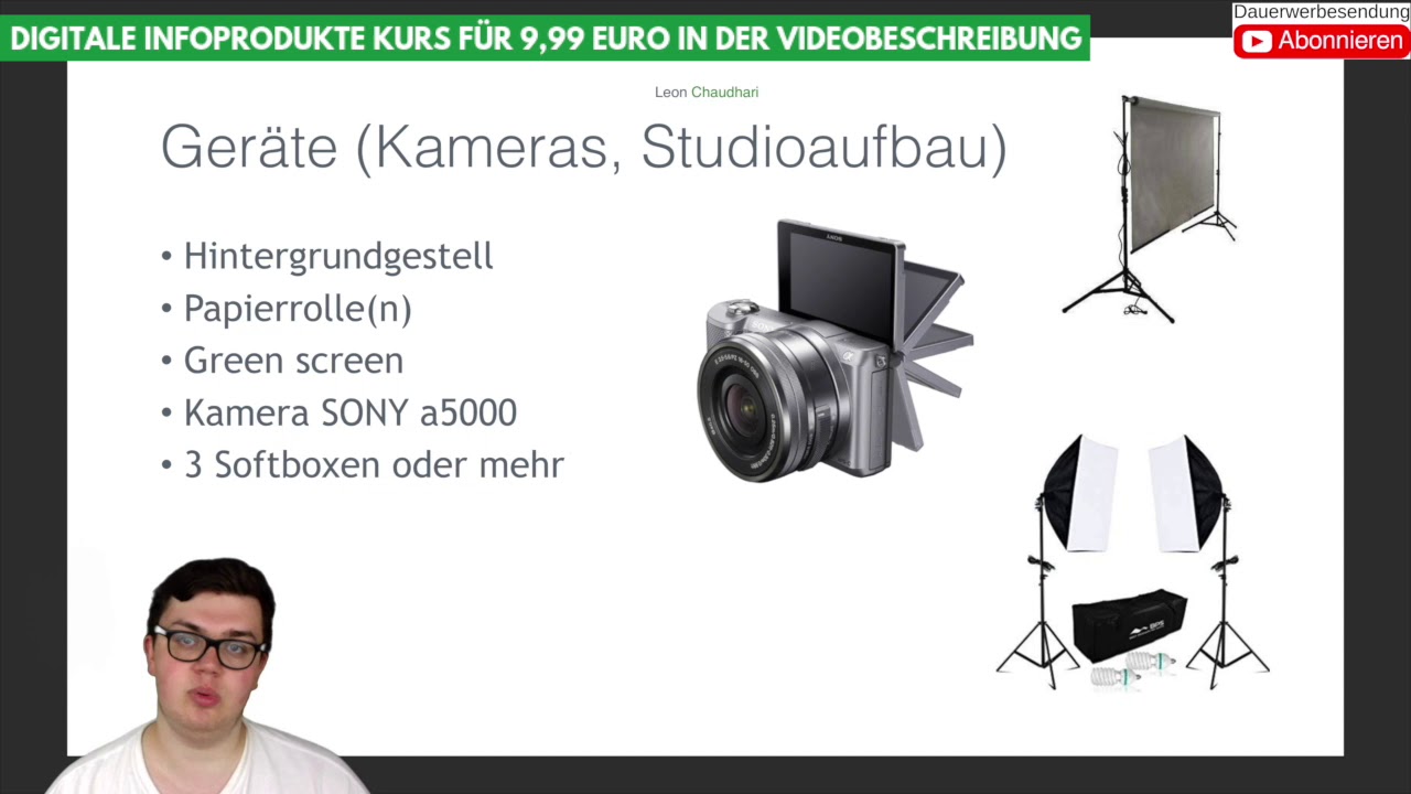 New Update Online Kurse aufnehmen - Kameras, Licht, Greenscreen \u0026 Papierrollen