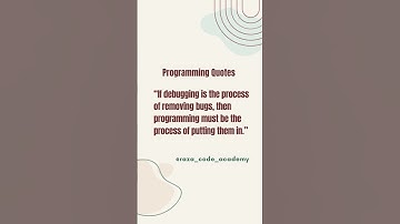 If debugging is the process of removing bugs, then programming must be process of putting them in.
