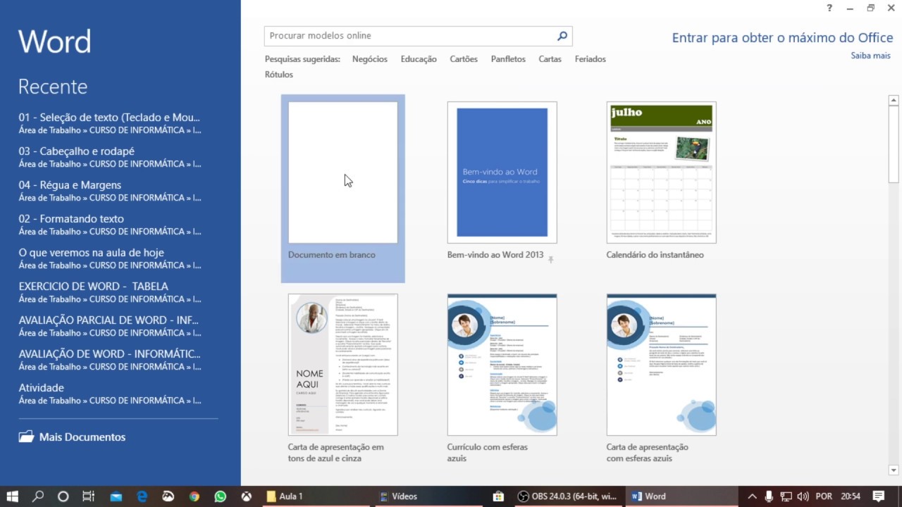 Interface do Word 2013 - YouTube