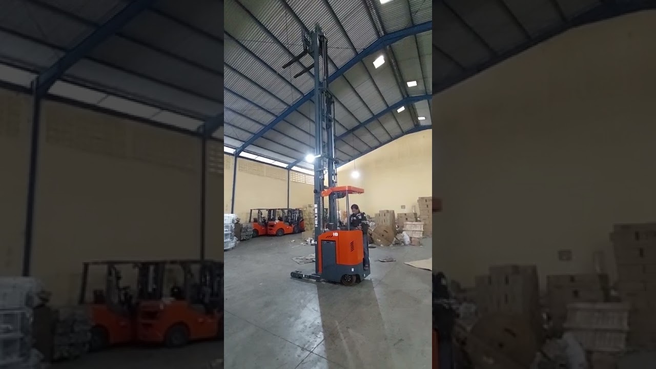 Reach Truck Terbaru - HELI CQD18X1-GB2R dengan model Fork pantograph. sudah mirip forklift Eropa