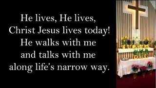 He Lives UMH 310 Hymn Accompaniment (lyrics) Organ