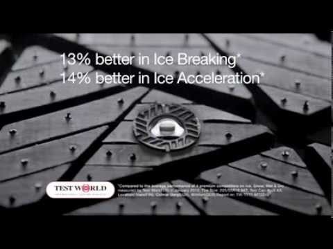 Dunlop Ice Touch Studded Tire, 4D studs - YouTube