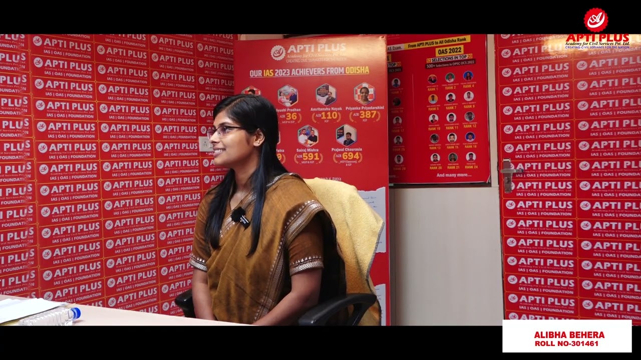ALIBHA BEHERA  || RANK 275 || OAS 2023 || Mock Interview || APTI PLUS