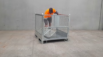 FM.1 - Folding Mesh Pallet Galvanised Finish Assemble