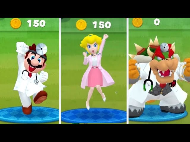 Dr.Mario World: Dr.Mario, Dr.Peach u0026 Dr.Bowser Gameplay [60fps] class=