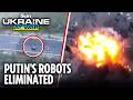 Zelensky's drones TAKE OUT Russian ROBOTS causing massive fireball on frontline