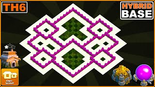 NEW BEST Town Hall 6 Trophy/Hybrid Base 2023 COPY LINK!! COC Town Hall 6 Hybrid Base Design