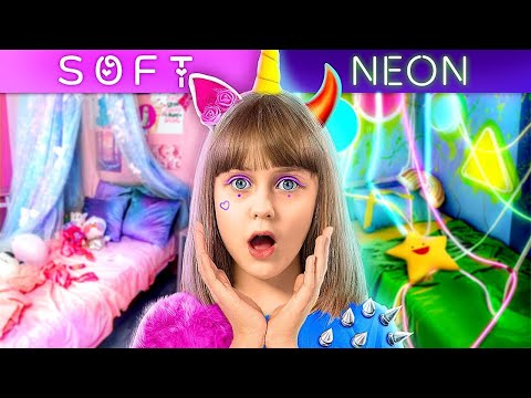 Zengine Karşı Yoksul Aşırı Oda Makyajı Yarışması / Yumuşak Kıza Karşı Neon Kız