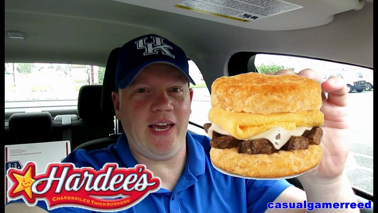 Reed Reviews Hardee's Grilled Steak Egg Cheese Biscuit YouTube