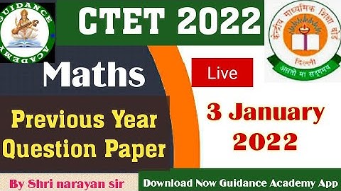 CTET 2022 Maths Previous Question Paper 3 January By SN Sir