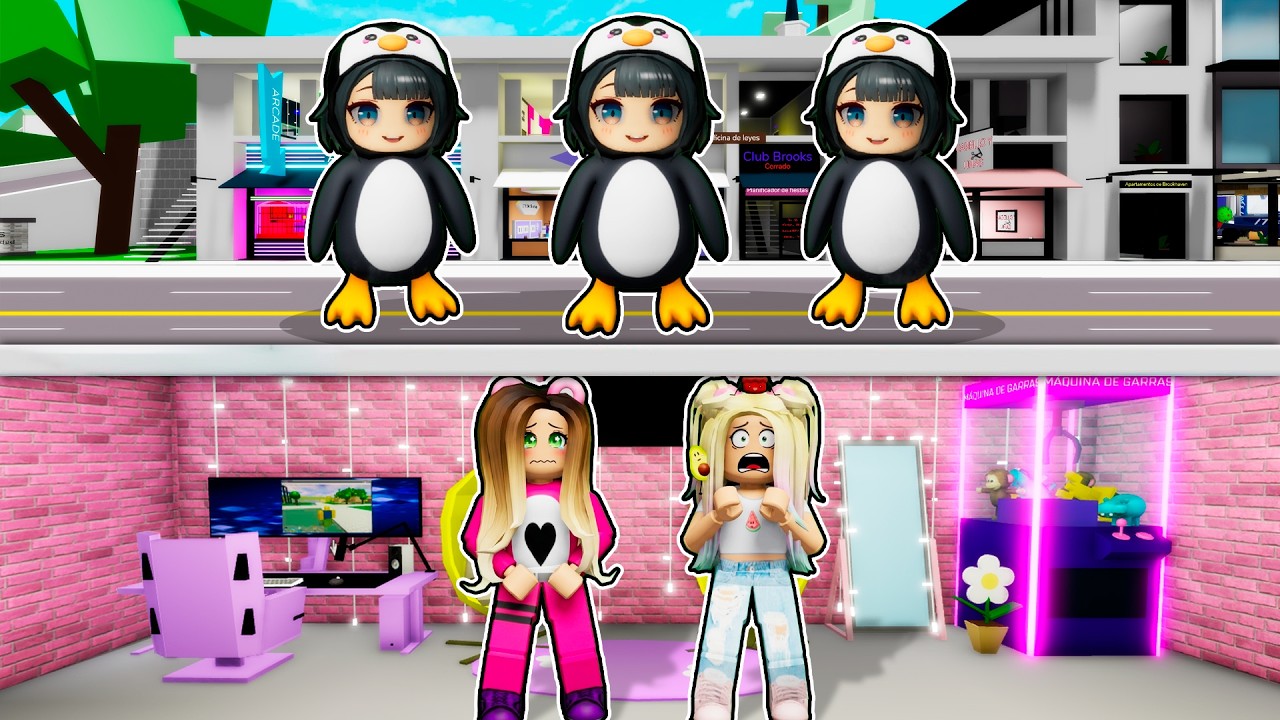 Construimos un BUNKER para ESCONDERNOS de GUGUGAGA PENGUIN con Lyna en Roblox