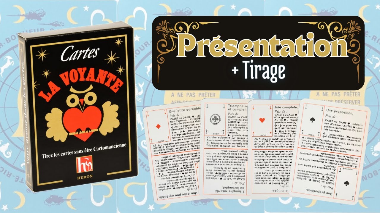CARTOMANCIE POUR DÉBUTANT - CARTES LA VOYANTE - Présentation + Exemple de tirage