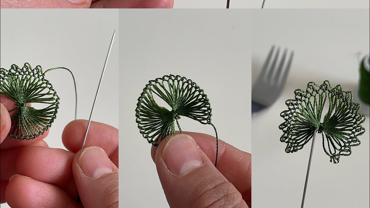 Çatal 🍴 üzerinde iğne oyası yapımı Bowtie