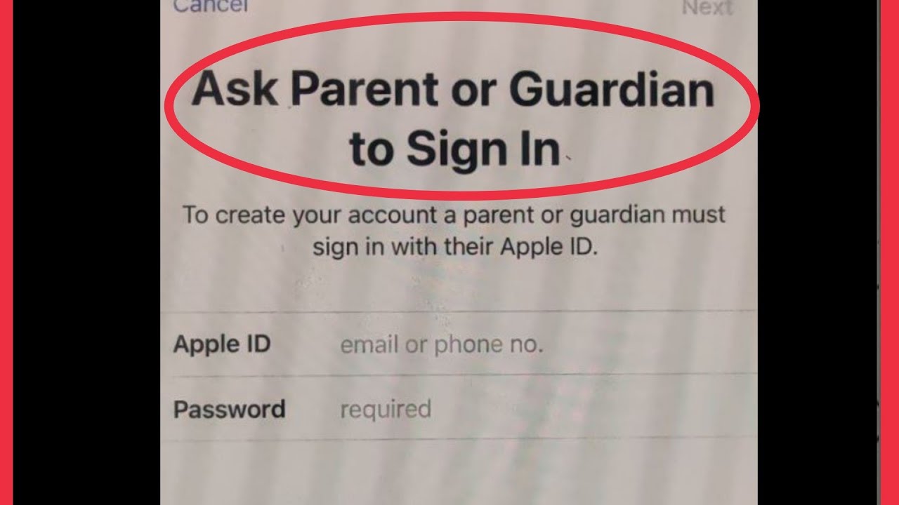 Apple ID ask parent or guardian to Sign in problem solve in Apple ID Account