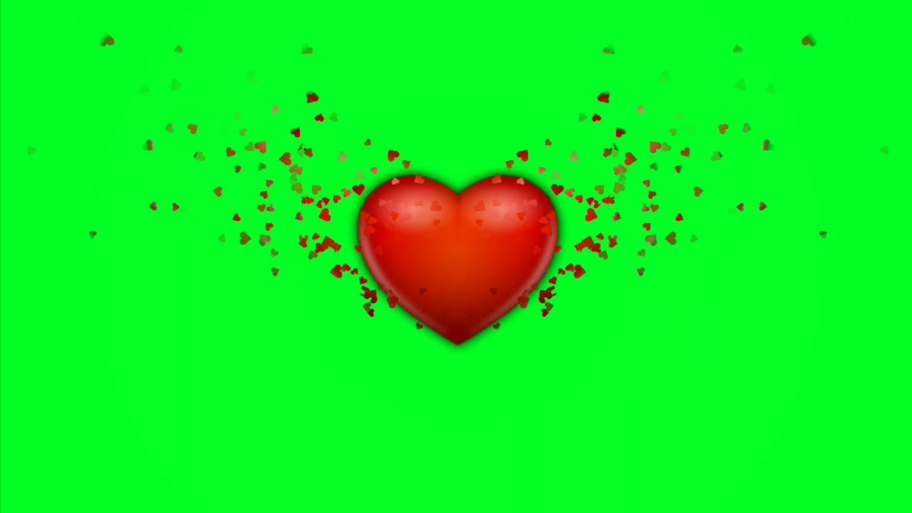 Beautiful Heart animation green screen effect HD video no copyright