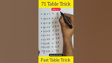 71 Table Trick 🔥😍 || 71 ka easy Table Trick | #shorts #maths #education #table  #mathstricks #viral
