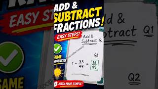 Can You Solve This Fraction? 🤔 | Add &amp; Subtract Fractions Made Easy! #shorts
