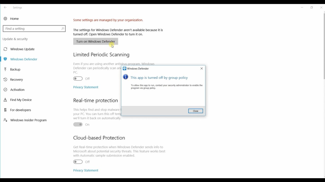 HOW TO FIX Windows Defender turned off by Group Policy oct 2016 FIX