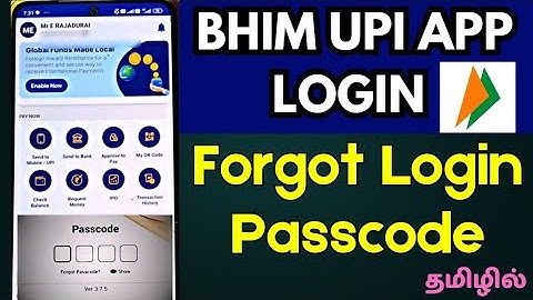 How to Login BHIM App in Tamil | BHIM UPI Login Problem | Forgot BHIM UPI Login Passcode