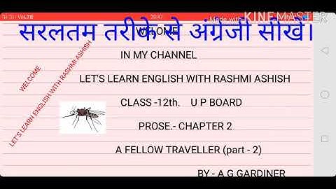 Part 2 a fellow traveller chapter 2nd