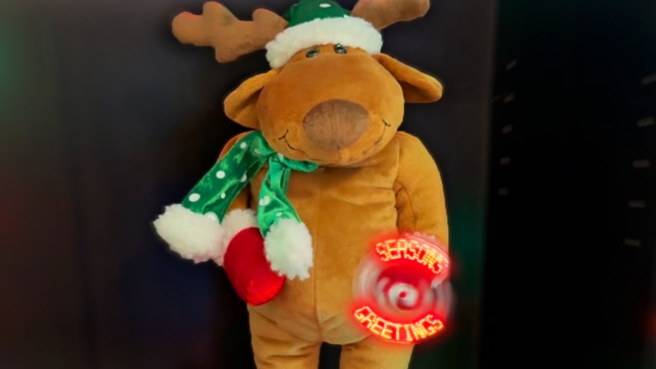 Gemmy 2007 Large Message Fan Reindeer “Winter Wonderland”