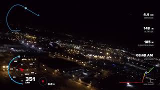 Take Off From Jfk Delta Airlines During Darkness - With Telemetry Data Gps Overlay