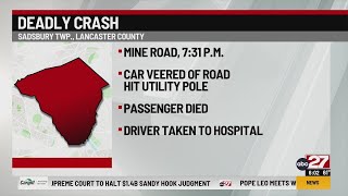 One dead in Lancaster County single-vehicle crash