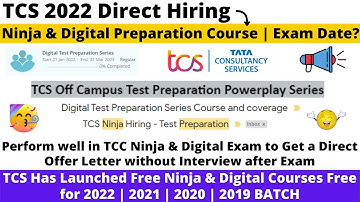 TCS Ninja & Digital Direct Hiring Test Preparation Series Courses⚡Perform well in exam to Direct OL⚡