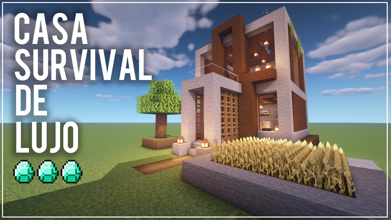 Como construir CASA SURVIVAL DE LUJO MUY FÁCIL EN MINECRAFT –  CONSTRUCCIONES PRO  TUTORIAL - YouTube