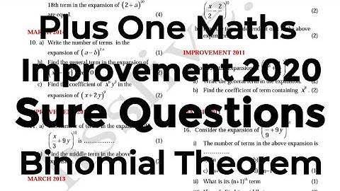 Plus One Maths Improvement 2020 | Previous Question And Answers | Binomial Theorem | #mathroot