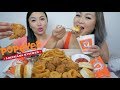 Popeyes Chicken Feast | Sister Q&A Mukbang | N.E Let's Eat