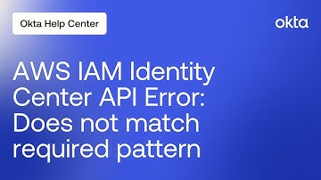 AWS IAM Identity Center API Error: Base URL Does not match required pattern | Okta Support