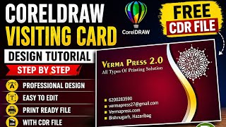 CorelDRAW Visiting Card Design Tutorial I Step by Step (Print ready File)