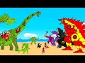 Rescue team godzilla  kong from team mosasaurus zombie dinosaur  who will wingodzilla cartoon