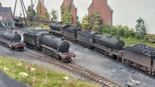 Steam on shed, train spotting at Kirkby-in-Ashfield 38F.   OO gauge Exhibition model railway layout.