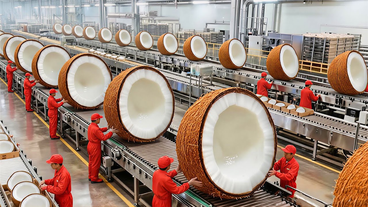 How Coconut Milk Is Really Made: Inside an Industrial Coconut Factory ...