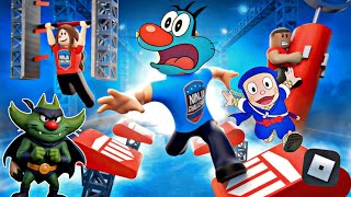 REACHING THE MAX LEVEL 9999 OF NINJA RUN IN ROBLOX WITH OGGY screenshot 1