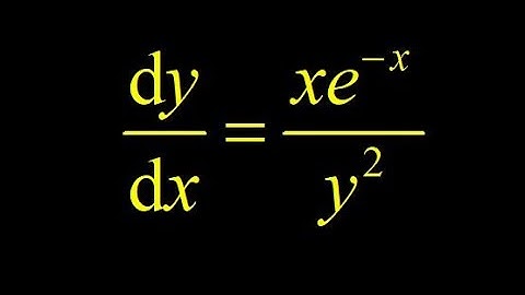 Separable differential equation with initial conditions: dy/dx=xe^-x/y^2 with integration by parts.