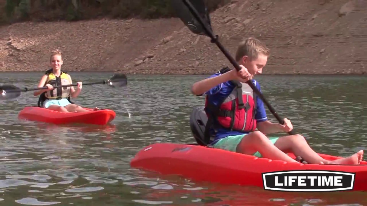 Lifetime 2-Pack 8.5 ft Hydros Plastic Kayaks w/ Paddles - Orange (90736) - KitSuperStore.com