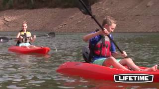 Player Profile Lifetime 2-Pack 8.5 ft Hydros Plastic Kayaks w/ Paddles - Orange (90736) - KitSuperStore.com