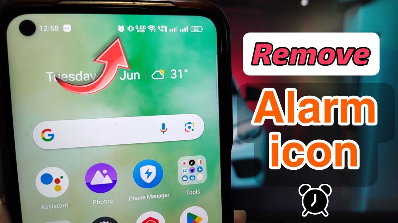 Alarm icon showing without setting an alarm android alarm icon