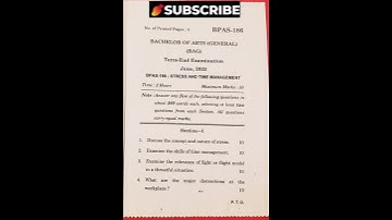 BPAS-186 Stress and Time Management |June-2023| Ignou exam #short