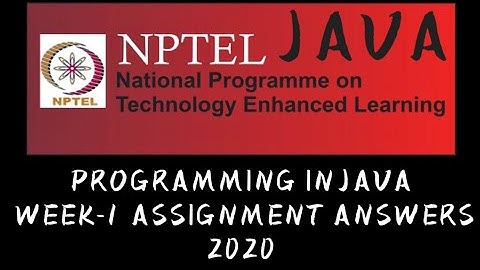 NPTEL PROGRAMMING IN JAVA WEEK-1 ASSIGNMENT ANSWERS||NPTEL|||#SKumarEdu