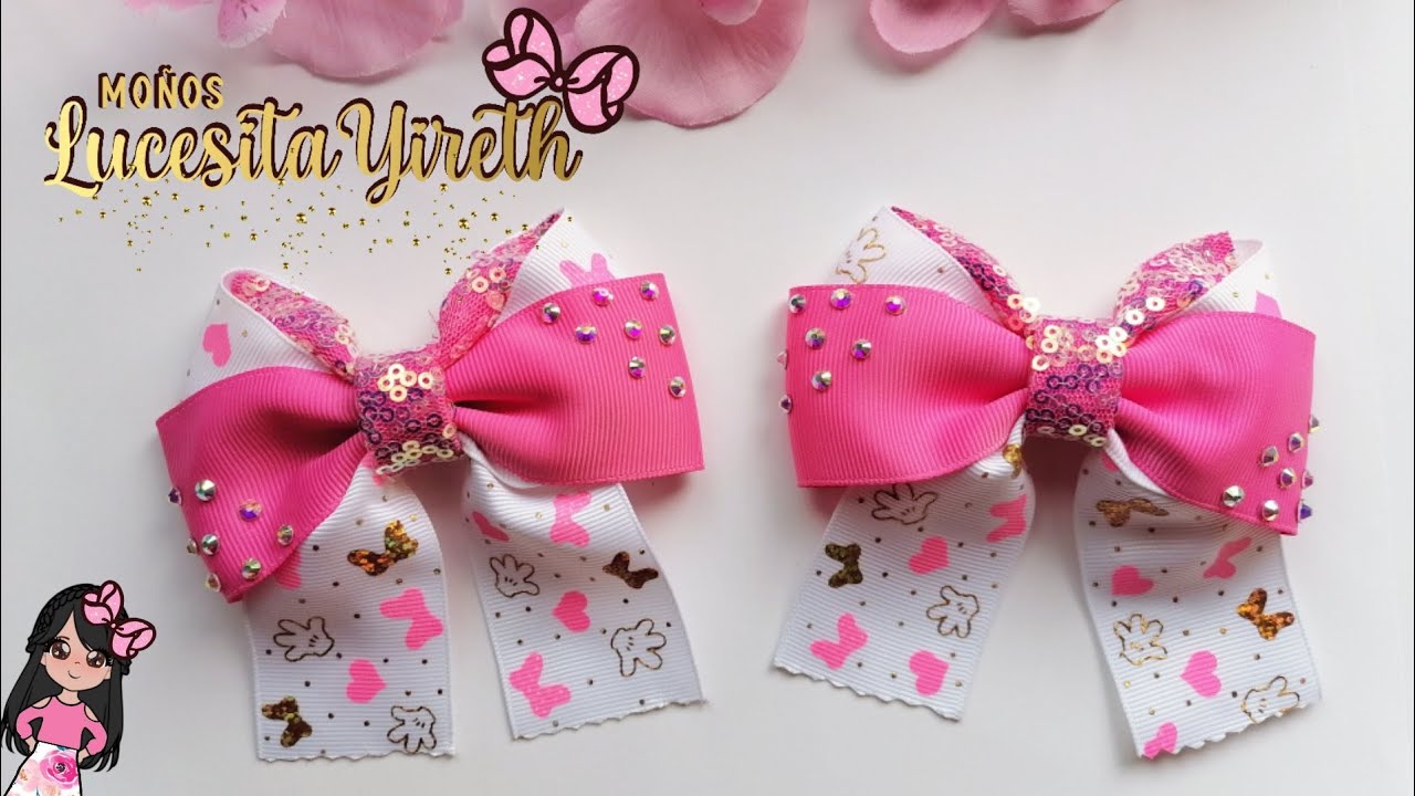 Moño Lucesita Bow listón de 4 cm