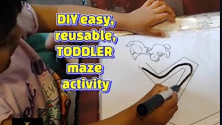 Toddler activity maze puzzle 🧩 EASY  DIY kids activity with reusable printables Solve Life Problems With Lining Up Printables