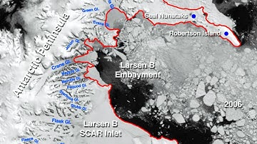 Ice Fronts on the Larsen Ice Shelf, 2001-2009
