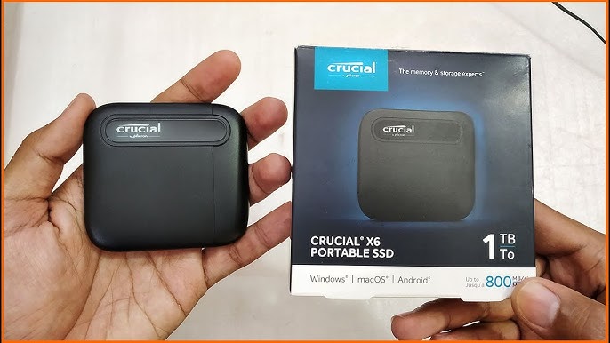Crucial X6 1To Portable SSD - Jusqu'à 800Mo/s - PC et Mac - USB 3.2 USB-C  externe SSD - CT1000X6SSD9, Disque SSD