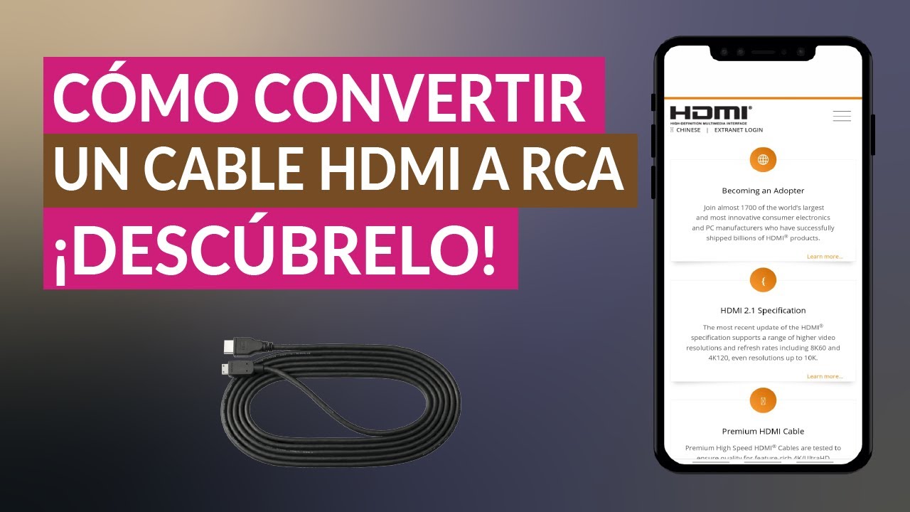 Cómo Convertir un Cable HDMI a RCA de Manera Casera Fácilmente - YouTube