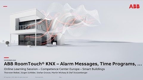 Online Learning Session about ABB RoomTouch® KNX – Alarm Messages, Time Programs, …